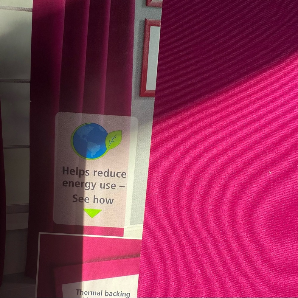 Mainstays Fuchsia Energy-Saving Window Panel 42” x 84”- Set of 3 Panels - Picture 6 of 7